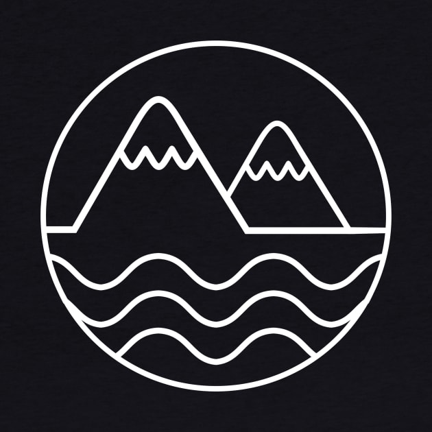Mountain Wave - A Minimal Art with Water Waves & Mountains T-Shirt by mangobanana